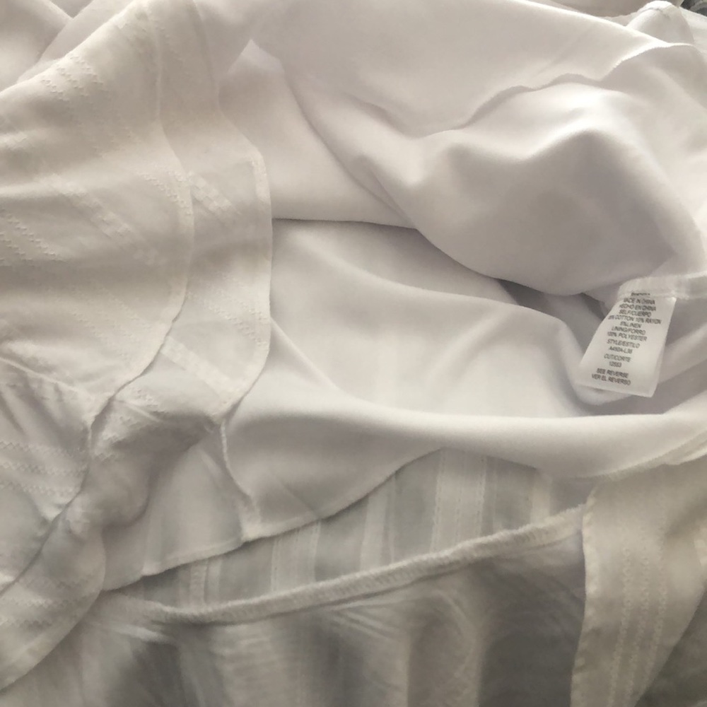 Jodi Kristopher White Ruffle Bottom Spaghetti Strap Open Back Dress size 1 - Picture 11 of 15